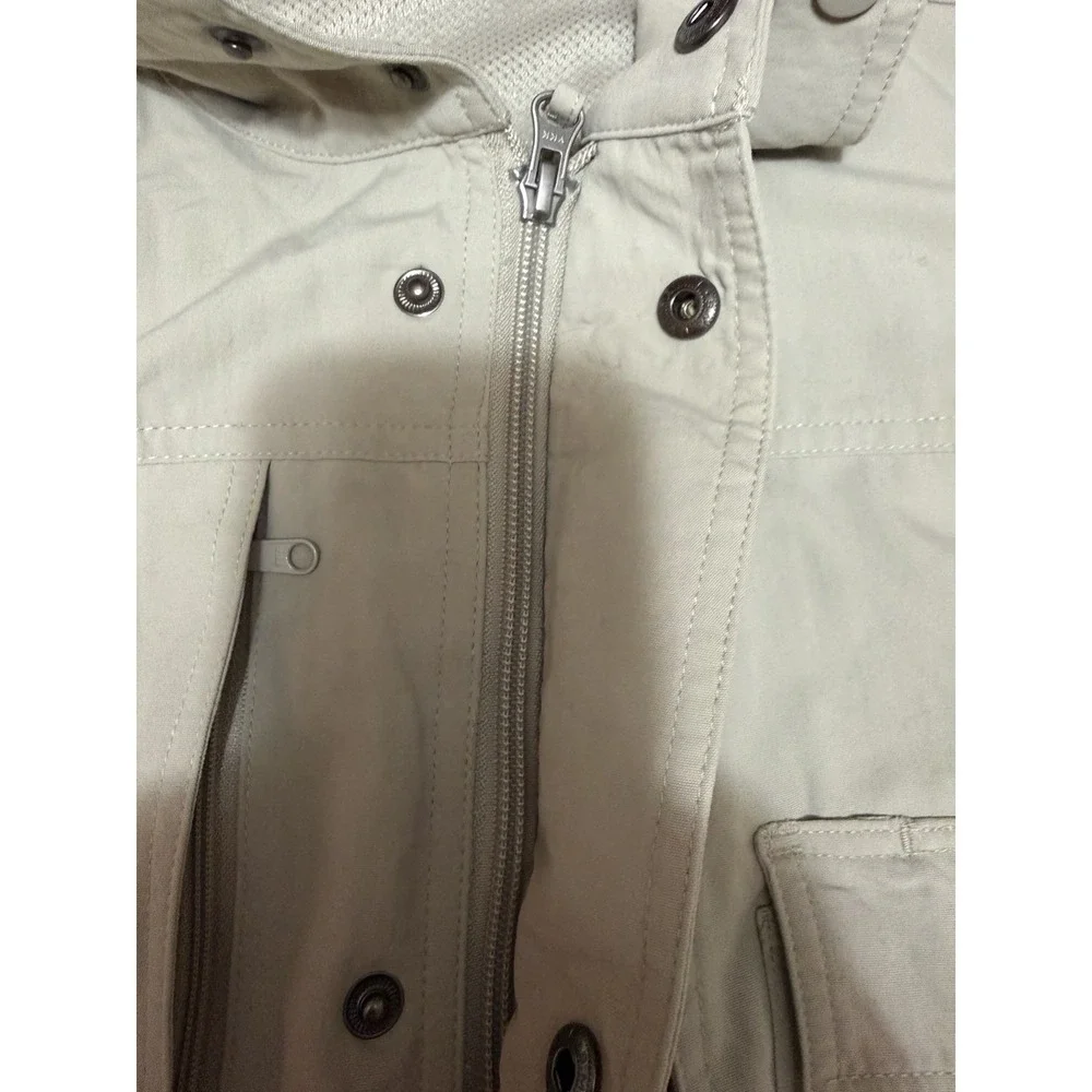 TRAVEL SMITH Utility Vest Men's XL Beige Full Zip Snap Travel Pockets Outdoors